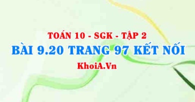 Bài 20 trang 97 Toán 10 Kết nối tri thức Tập 2